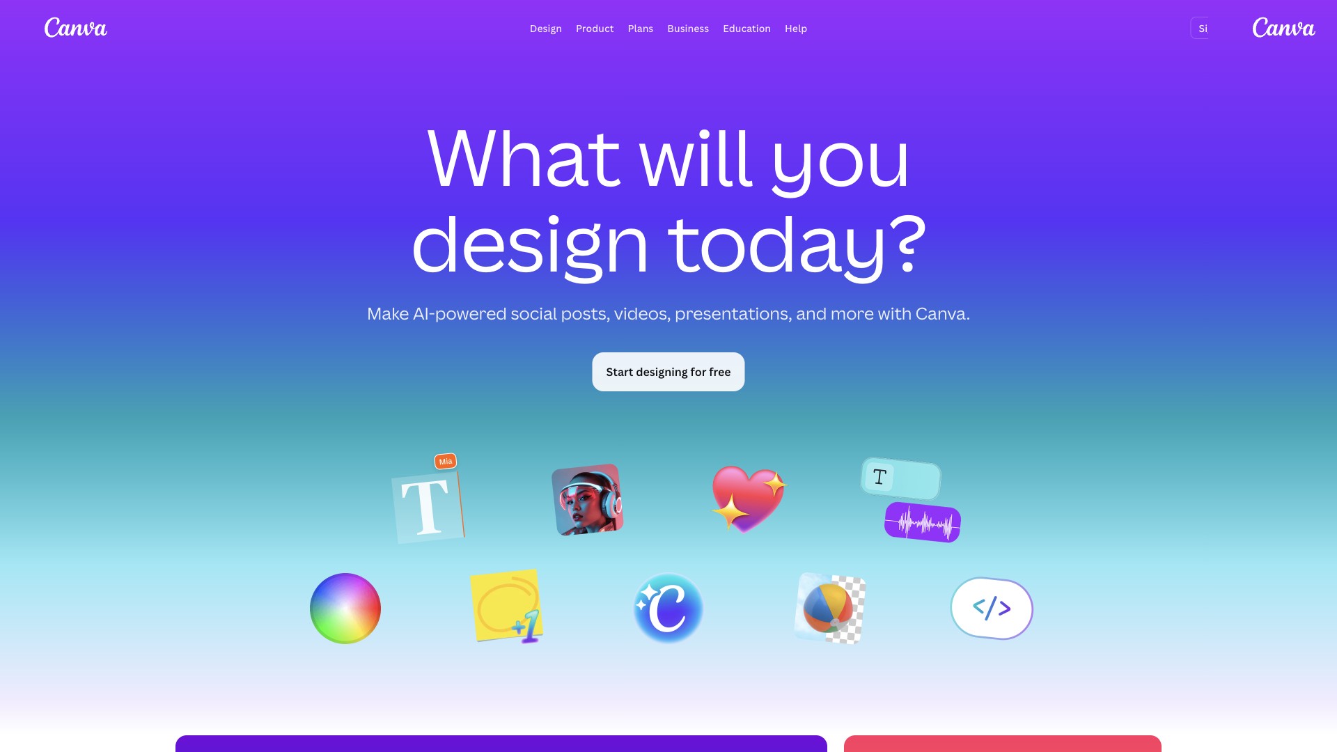 Canva website screenshot