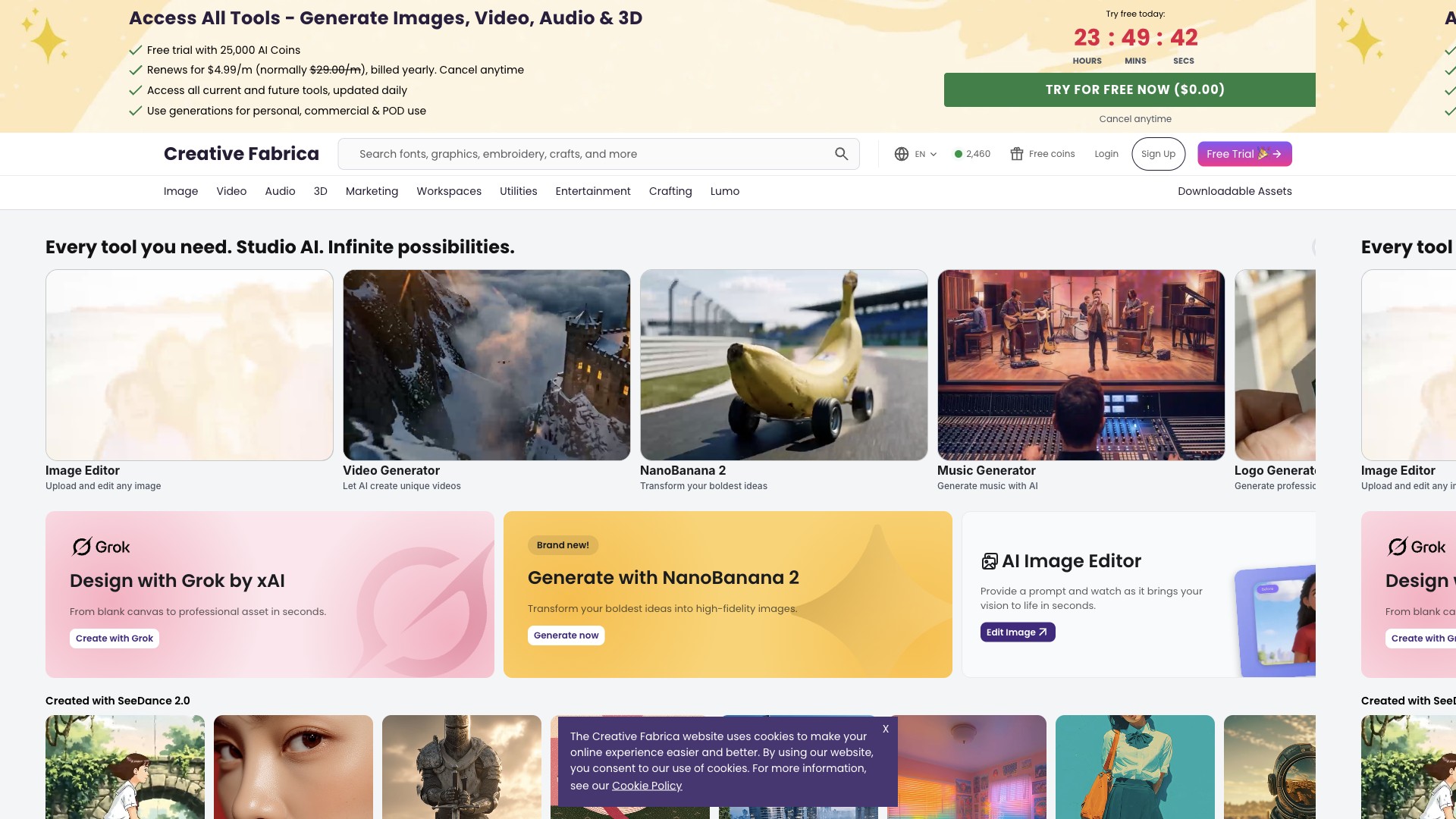 Creative Fabrica website screenshot