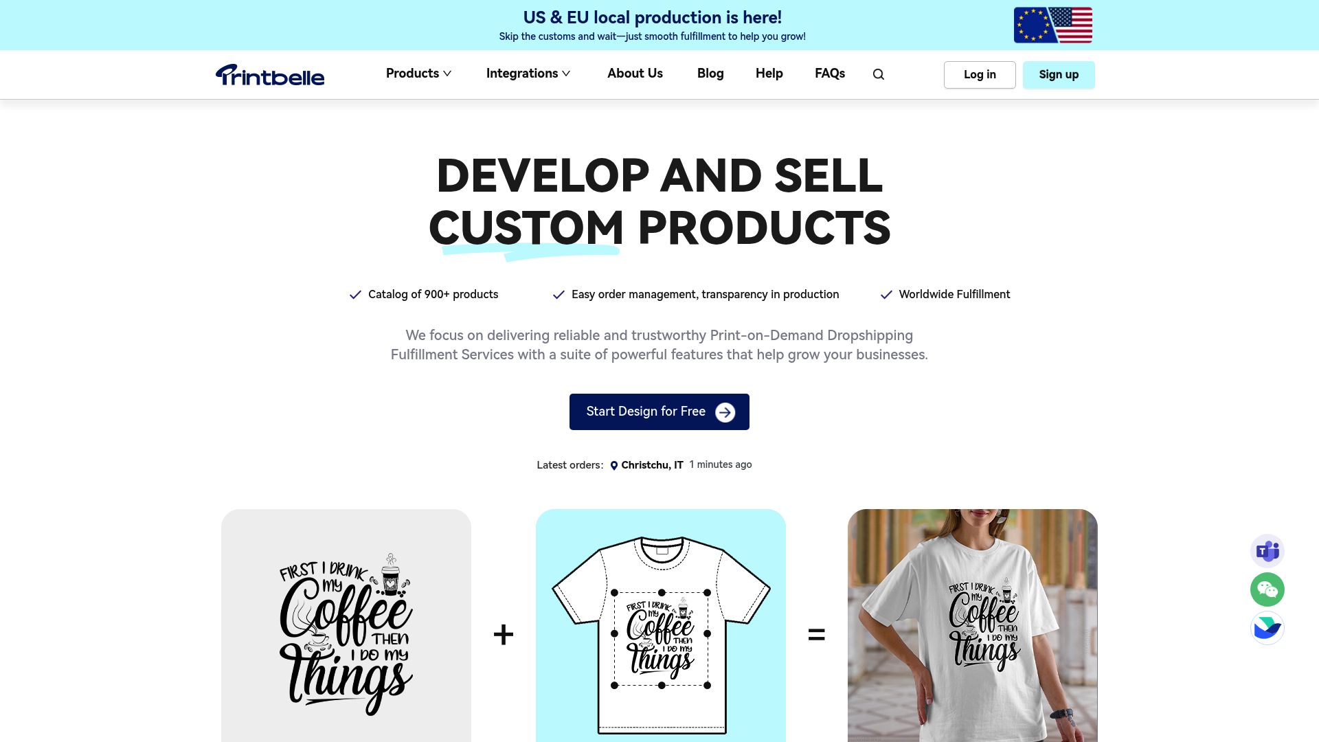 Printbelle website screenshot