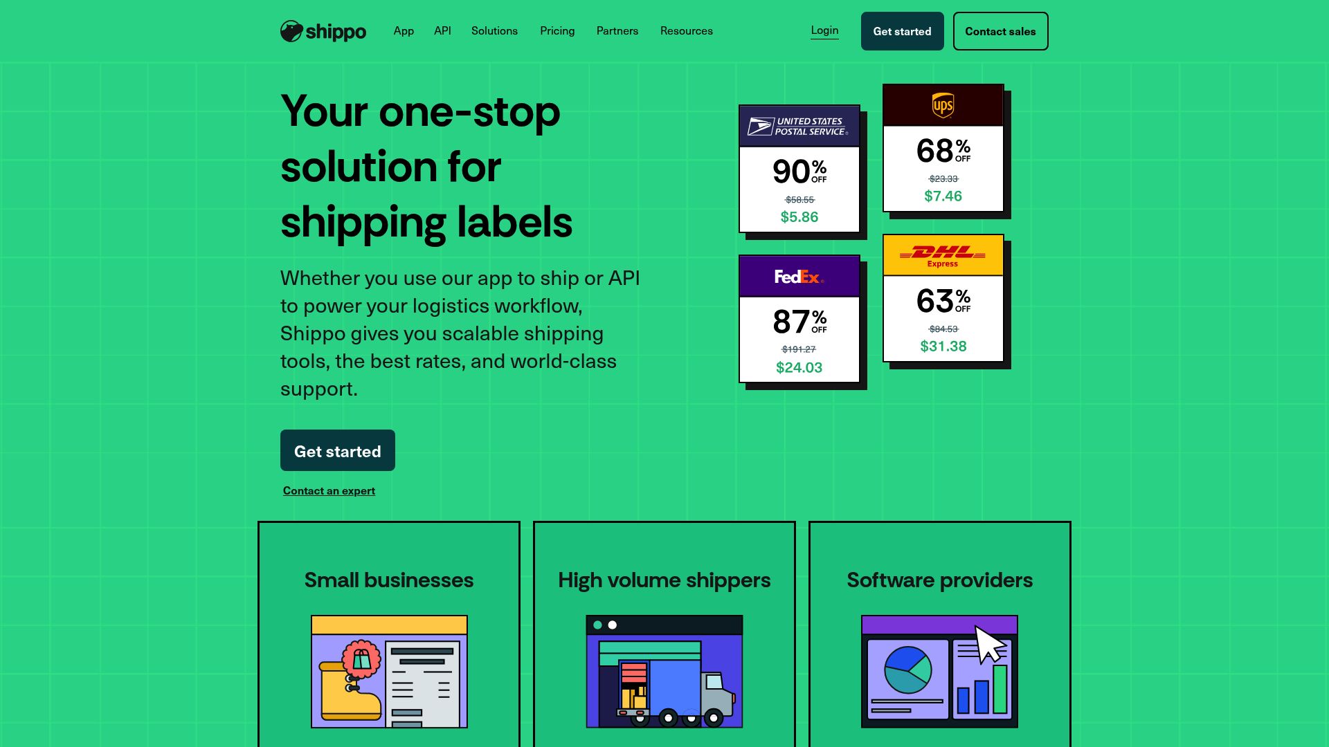 Shippo website screenshot