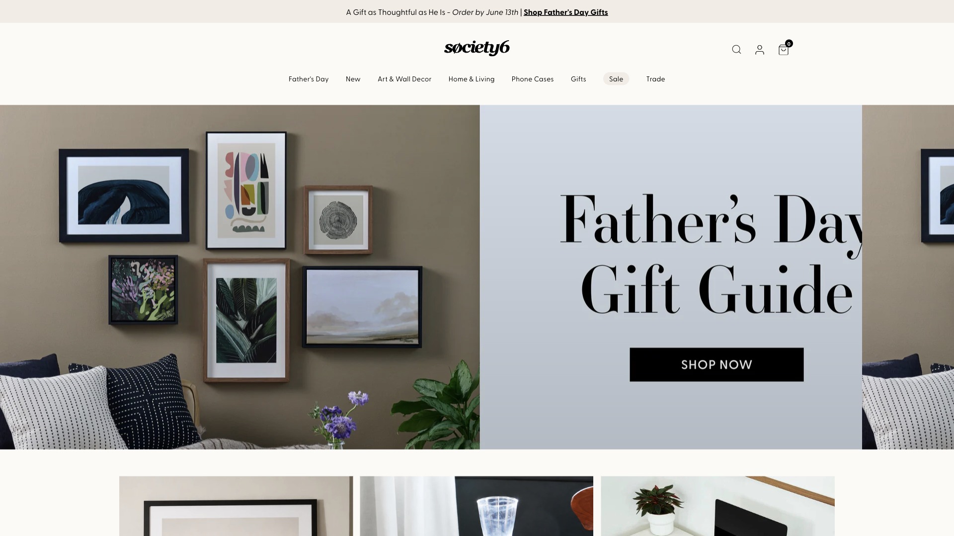 Society6 website screenshot
