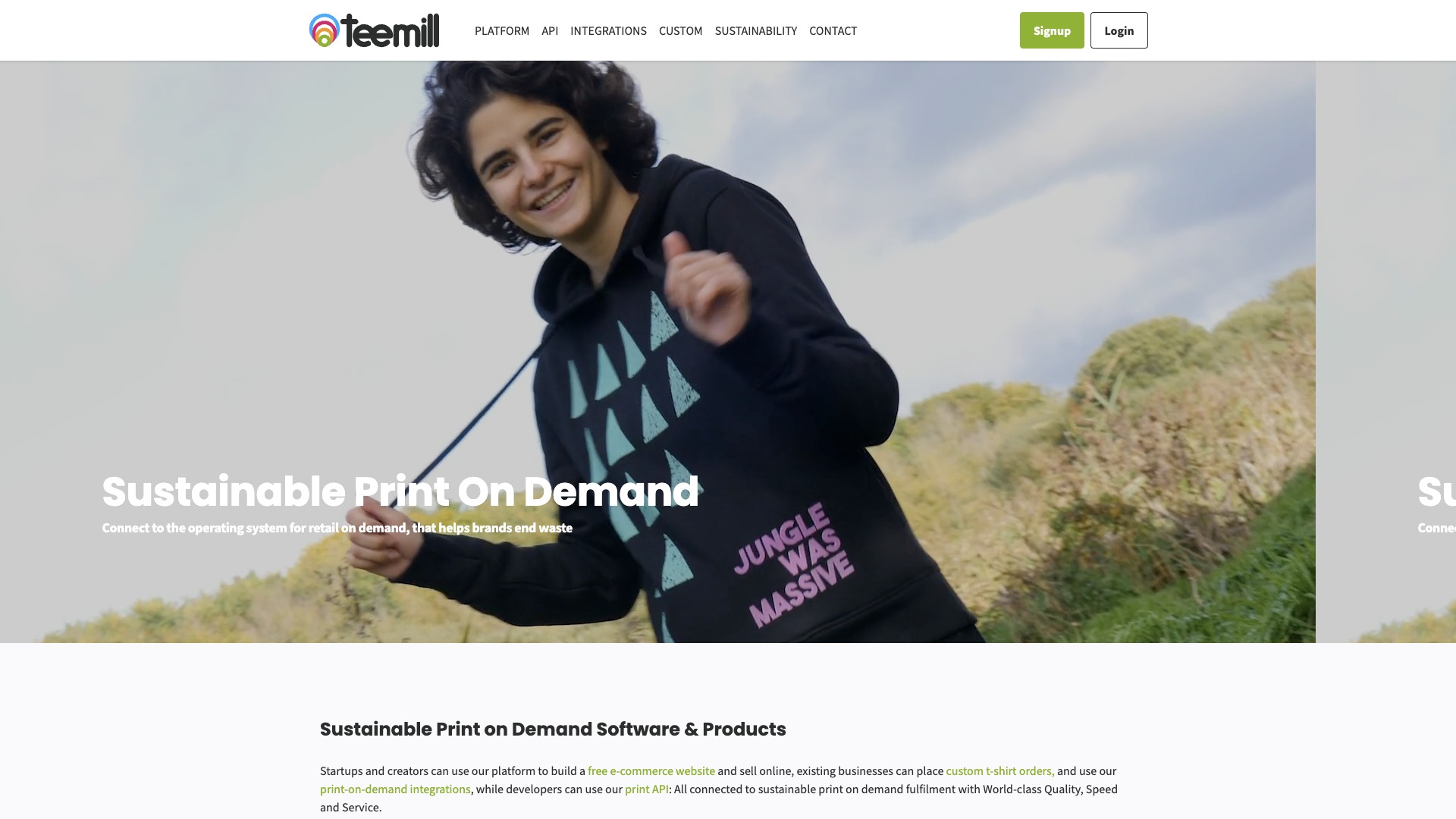 Teemill website screenshot