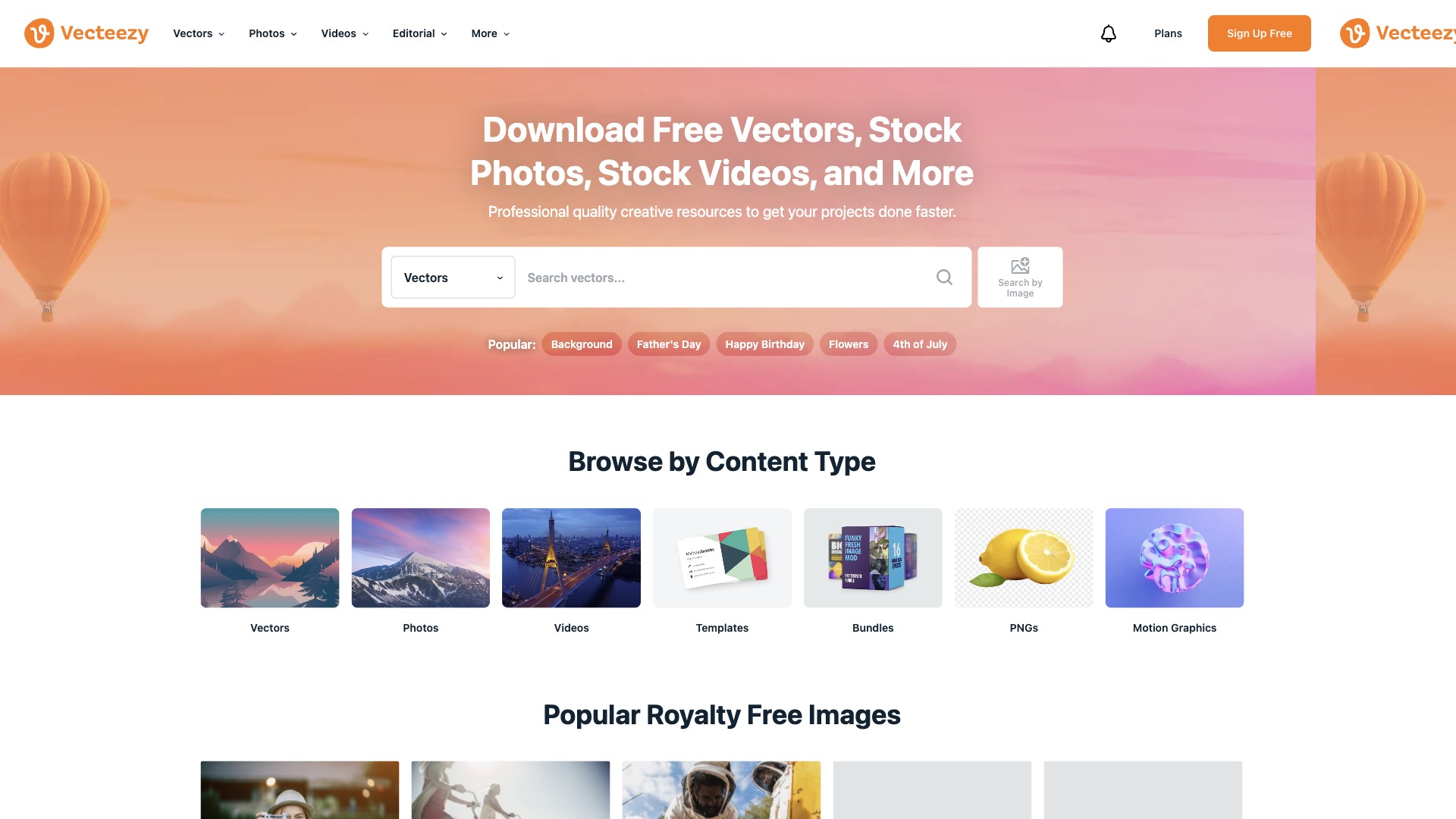 Vecteezy website screenshot